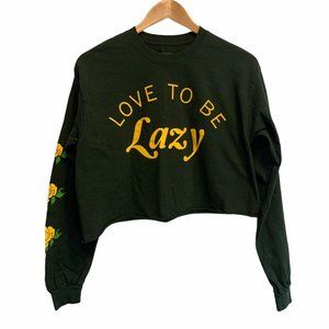 Love To Be Lazy Green Yellow Roses Long Sleeve